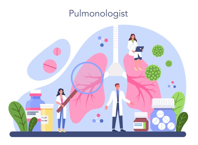Pulmonologist. Idea of health and medical treatment