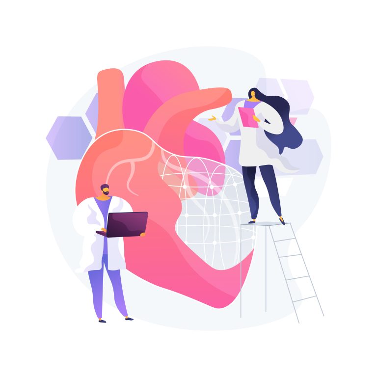 AI use in healthcare abstract concept vector illustration